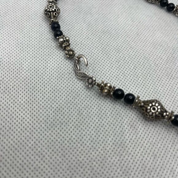 Choker necklace 925 sterling onyx - Picture 5 of 9